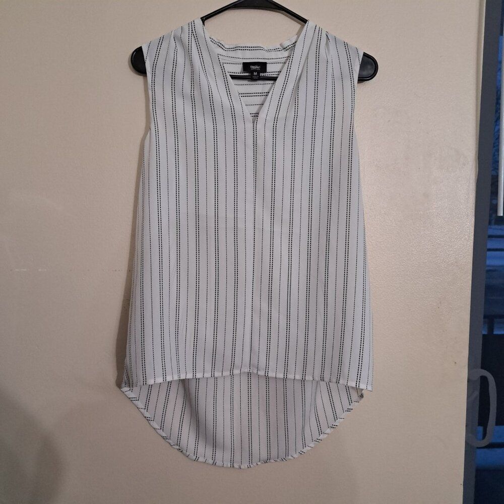 Mossimo White & Black Stripe Dress Tank Top Size M sleeveless